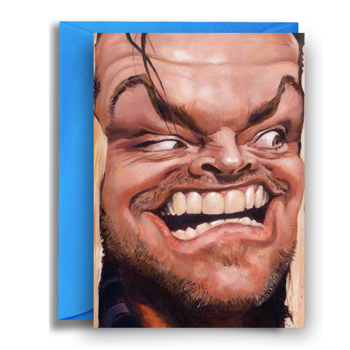 Card - TEAL 2 Jack Nicholson Here's Johnny