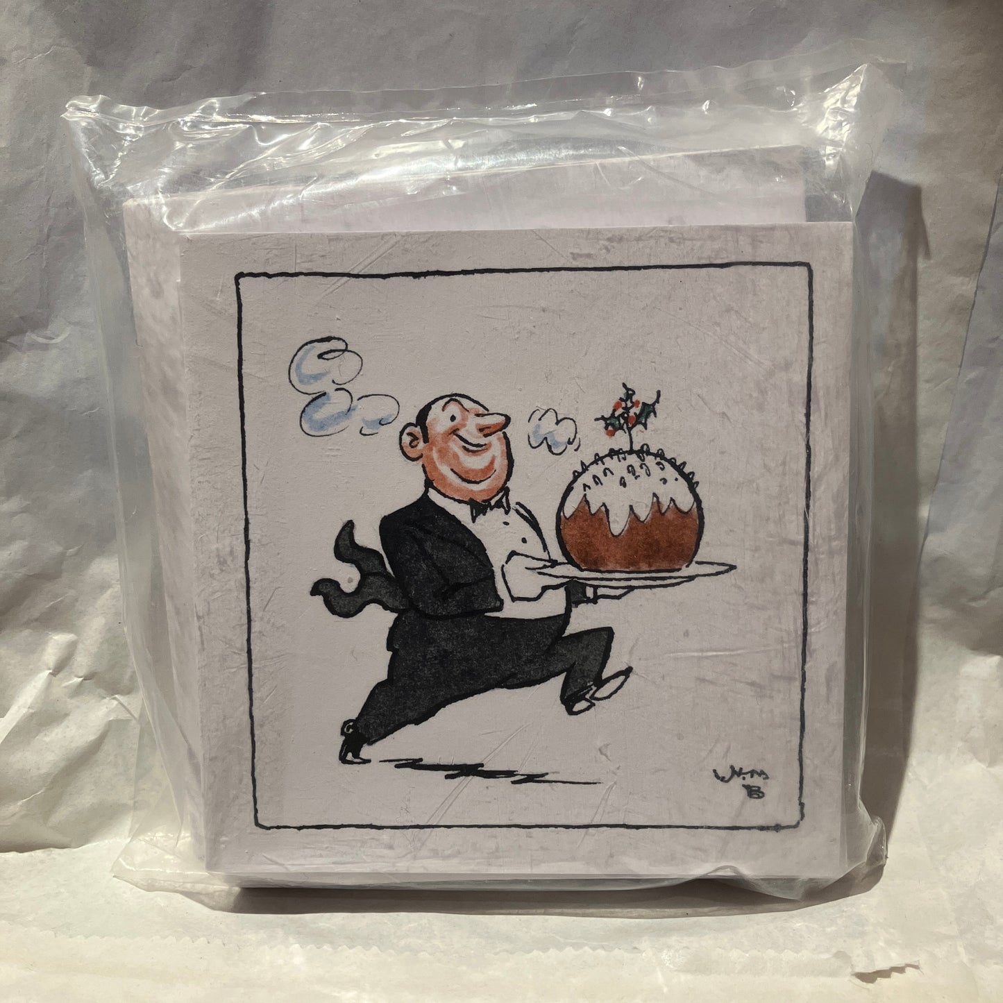 Card - AA9651 Man with Christmas Pudding pack