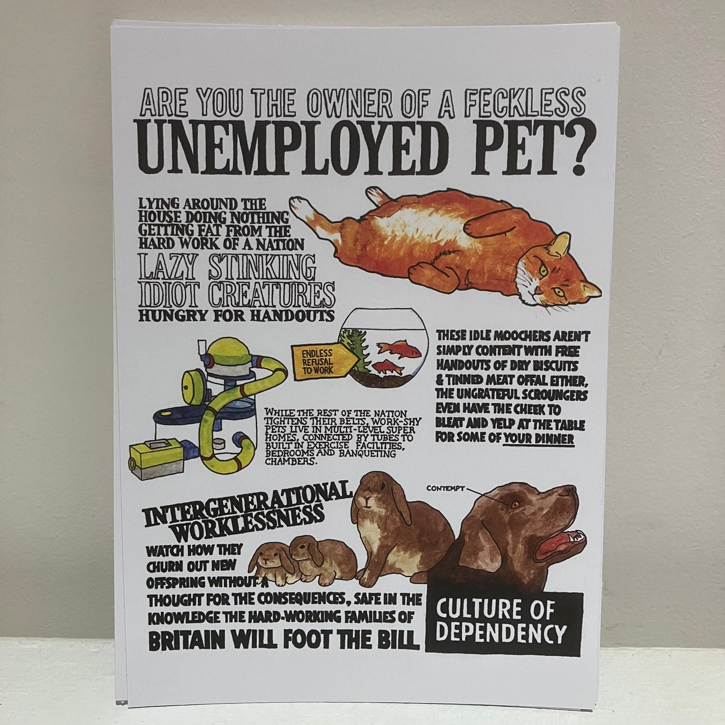Postcard - Unemployed Pet