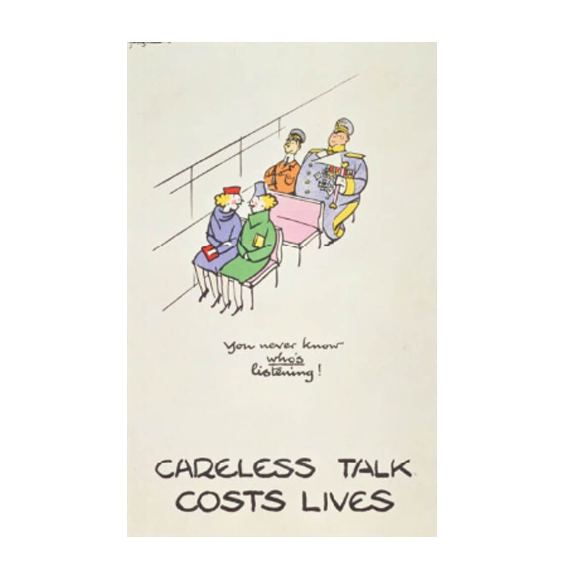 Postcard - You never know who's listening Careless Talk Costs Lives