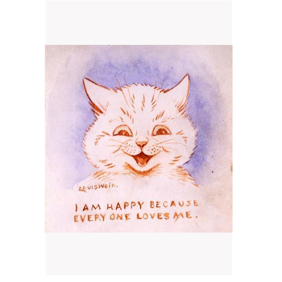 Postcard - Bethlem Museum of the Mind Louis Wain I Am Happy Because Everyone Loves Me