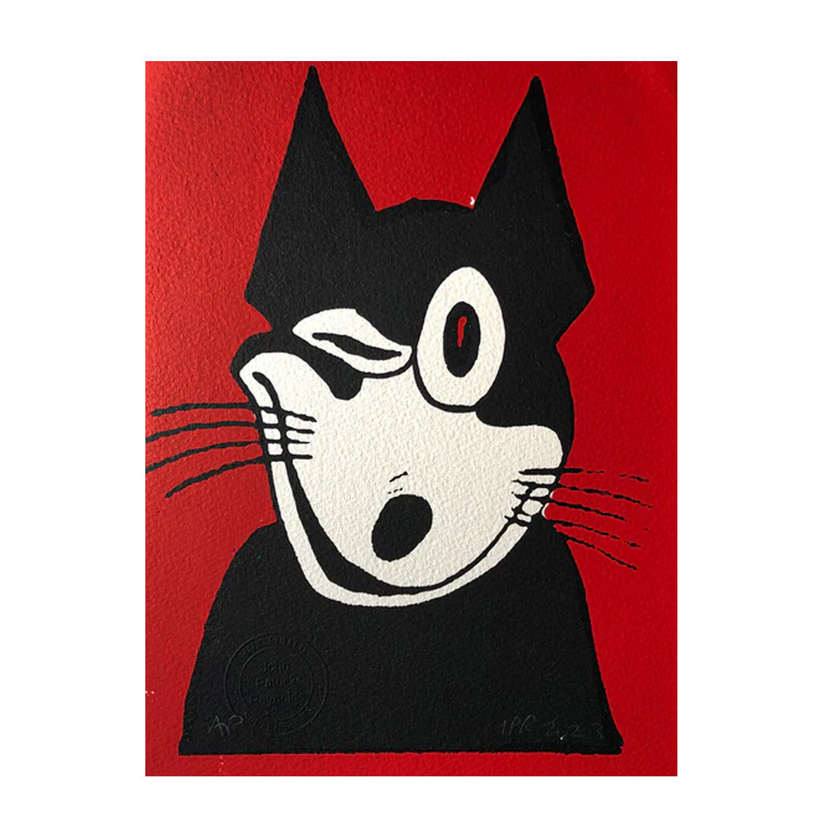Print - Felix the Cat winking red background