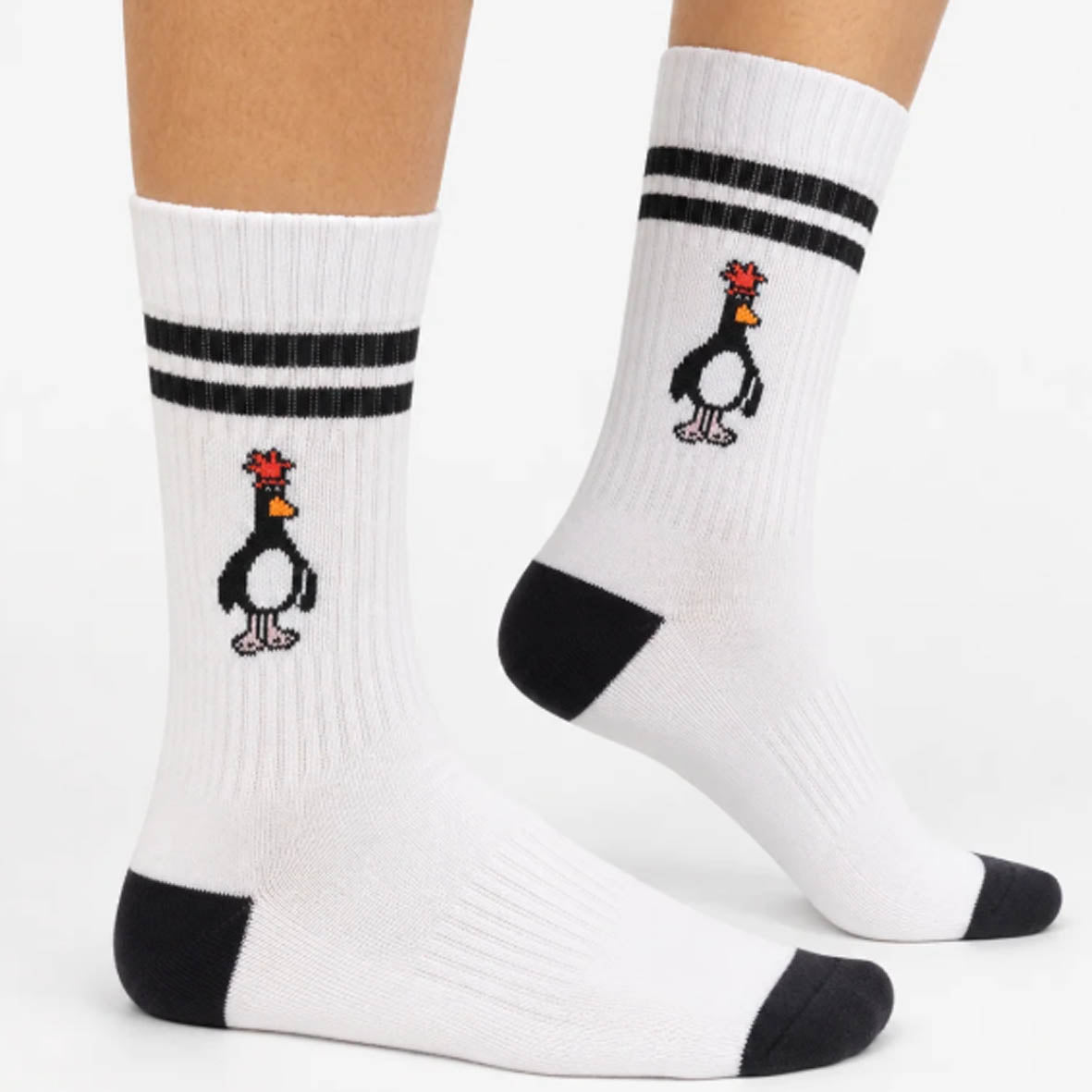 Socks - Soctopus Wallace & Gromit Feathers McGraw Athletic Socks WG0020A-WHITE