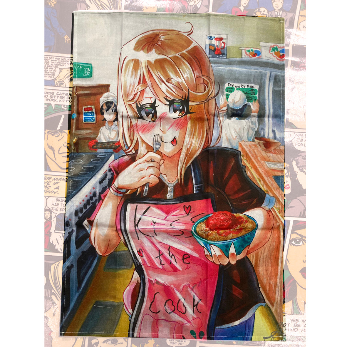 Tea towel - CARM060TTBELLY Juliana Mahfouz Kiss the Cook