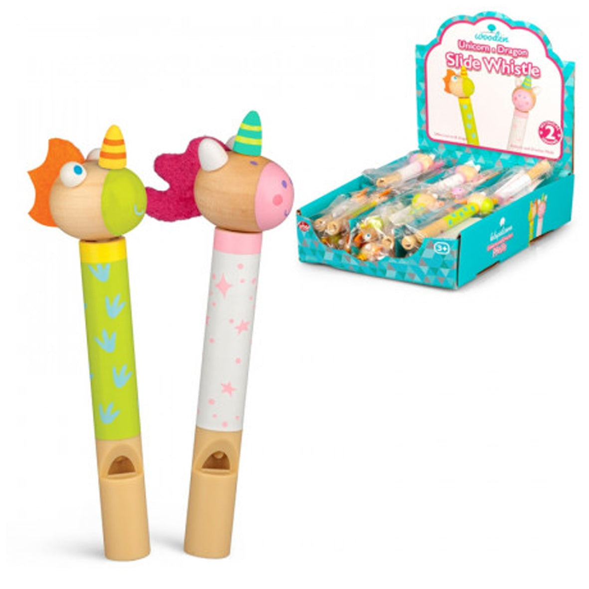 Toy - 38185 Wooden Unicorn and Dragon Slide Whistle
