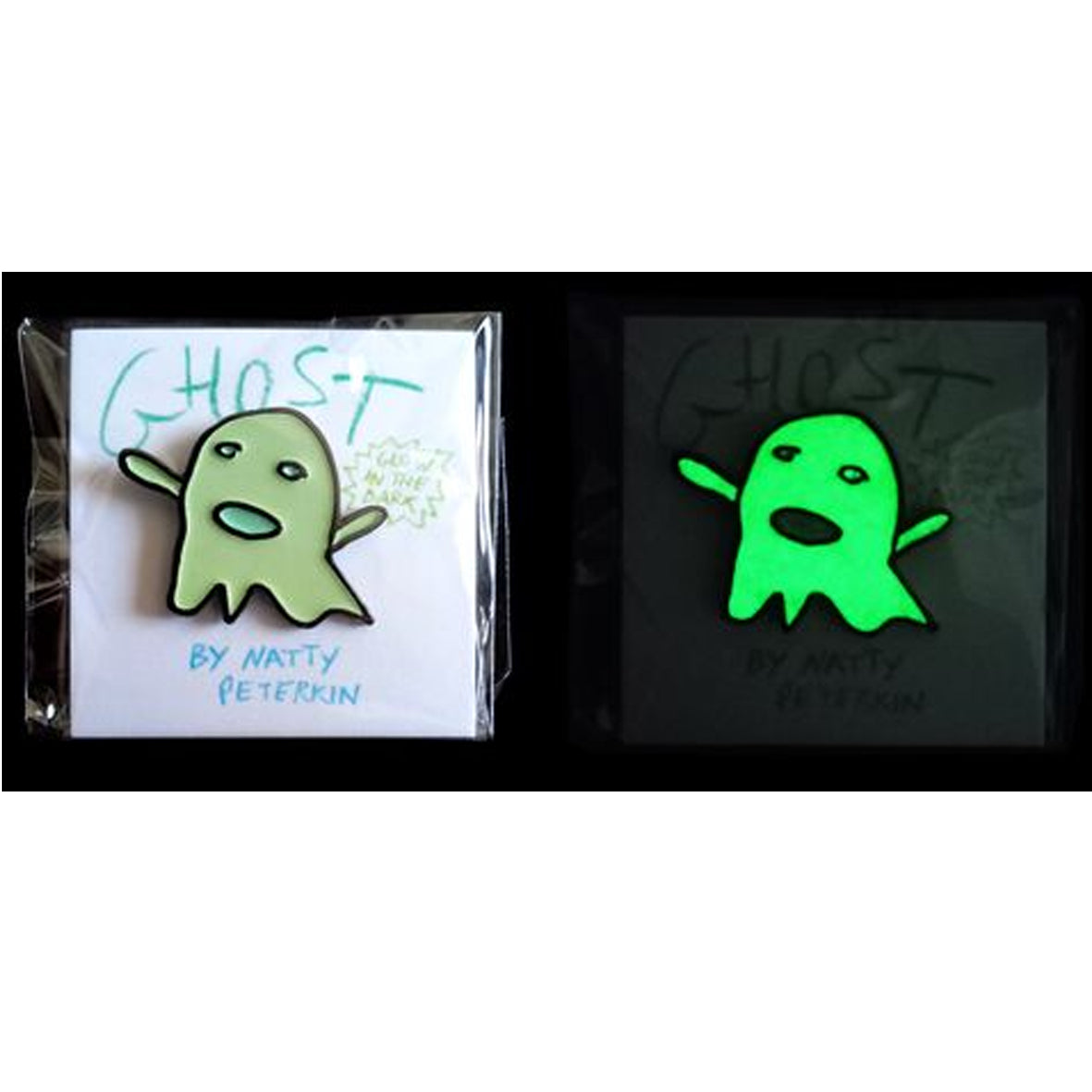 Badge - Ghost Glow in the Dark pin by Natty Peterkin