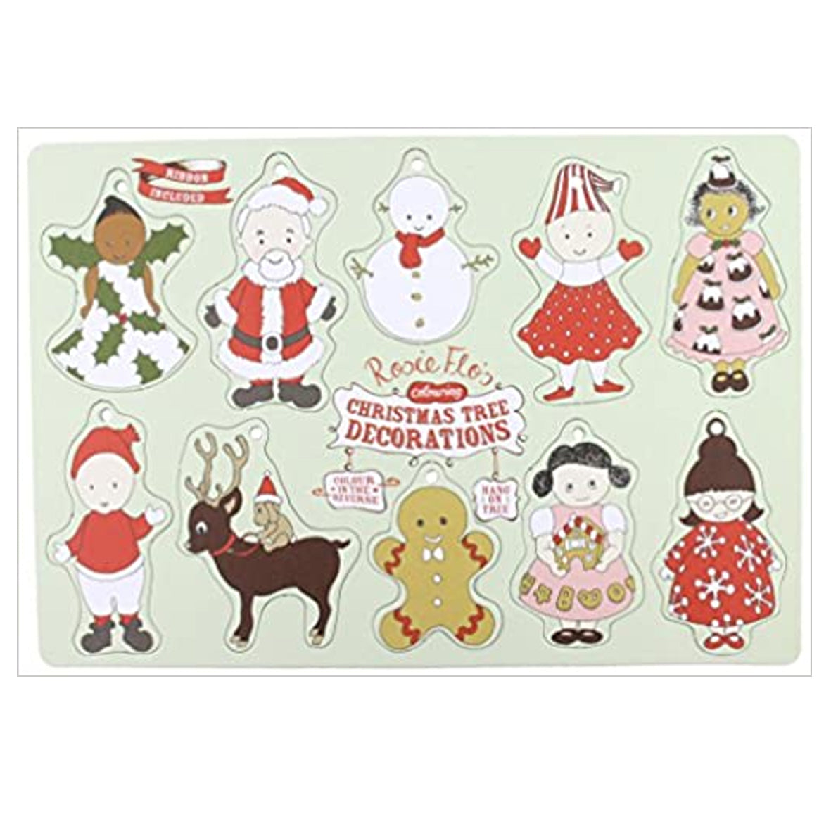 Decorations - Rosie Flo's Colouring Christmas Tree Decorations