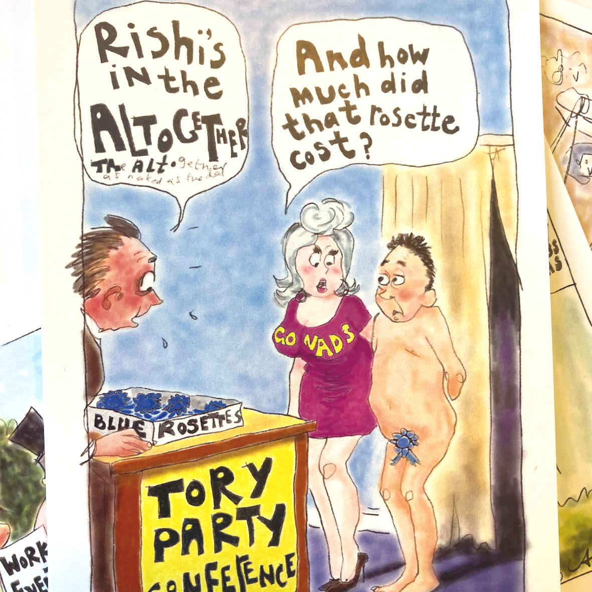 Postcard - Saucy Tory Postcard Pack by Cate Halpin Wish they weren't here