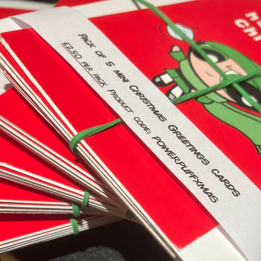 Card - POWERPUFFXMAS Set of 5 mini Christmas greetings cards