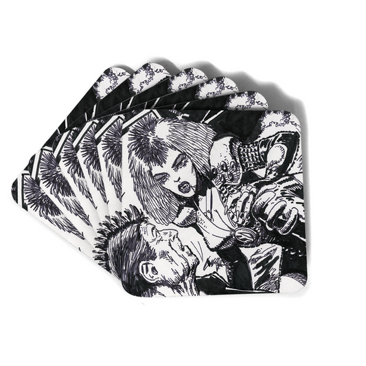 Coaster - CARM071 Carlos Ezquerra Strontium Dog Bitch - Alien Lady and Ronald Reagan