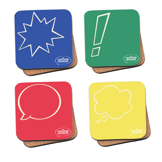 Coaster - Cartoon Museum colours and logo