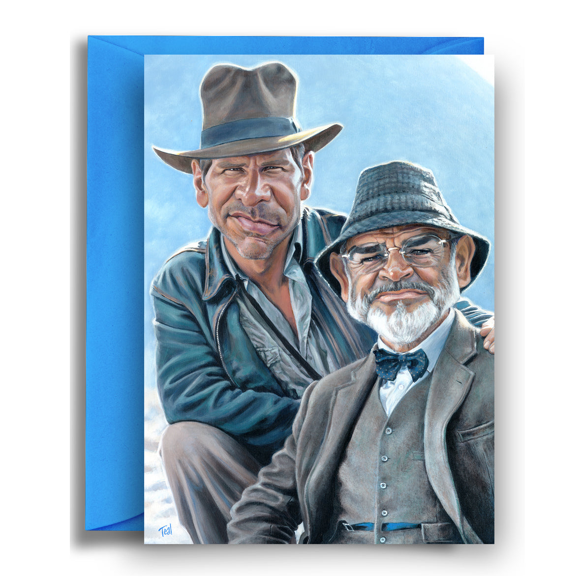 Card - TEAL 4 Indiana Jones Harrison Ford and Sean Connery