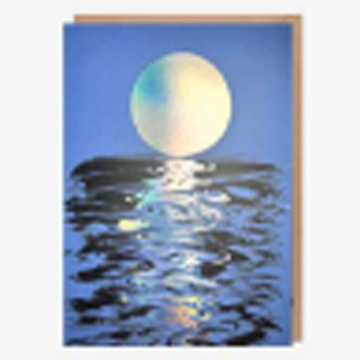 Card - Sharon King Chai SUN014 Inky Sun Reflection on Sea blue/purple background