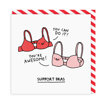 Card - 0886 Support Bras Square Greeting Card