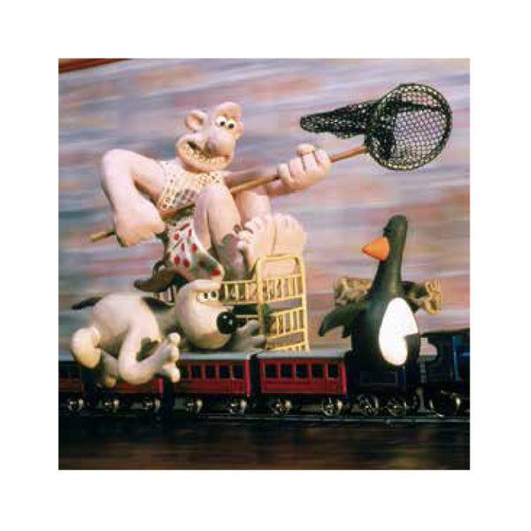 Card - WG12 Wallace and Gromit and Feathers Train Chase