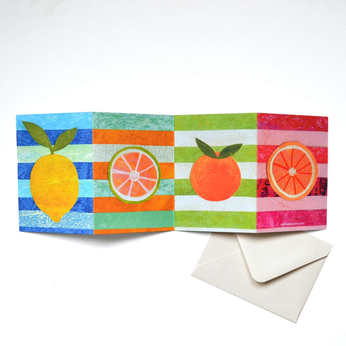 Card - Mortlake Papers concertina card Lemon Citrus