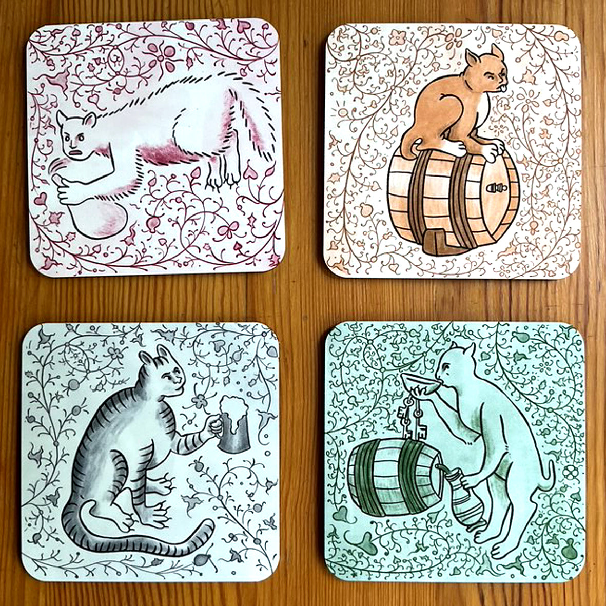 Coaster - Medieval Cats Madeline Horwath