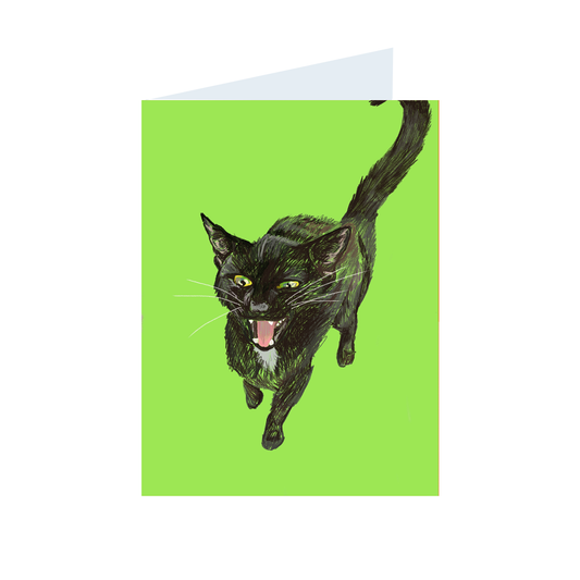 Card - Holly T Burrows Battersea Cats DILLY green background