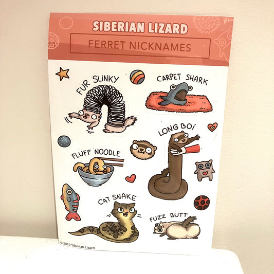 Stickers - Siberian Lizard Ferret Nicknames