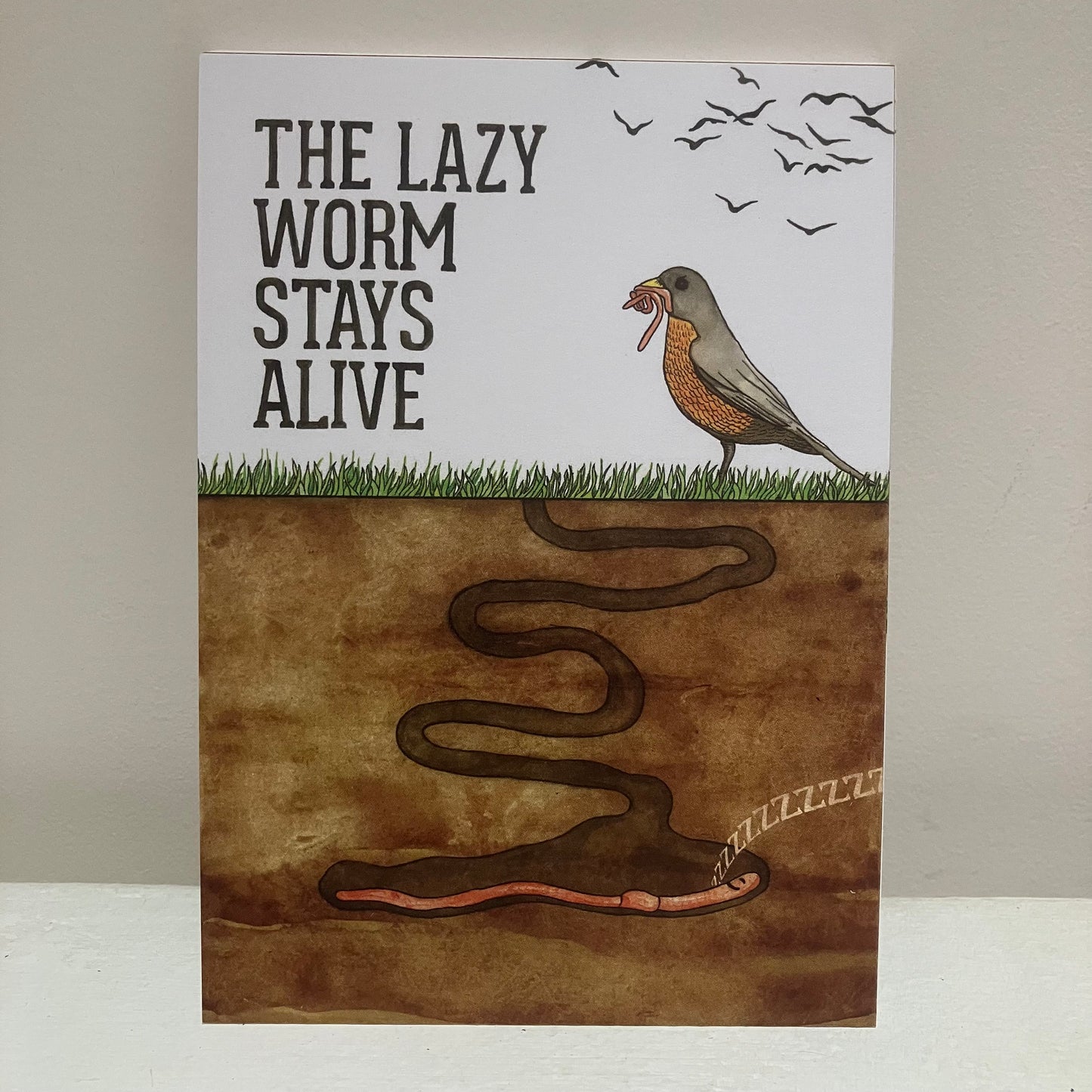 Postcard - The Lazy Worm Stays Alive