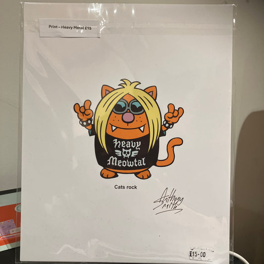 Print - Heavy Metal Meowtal Cats Rock