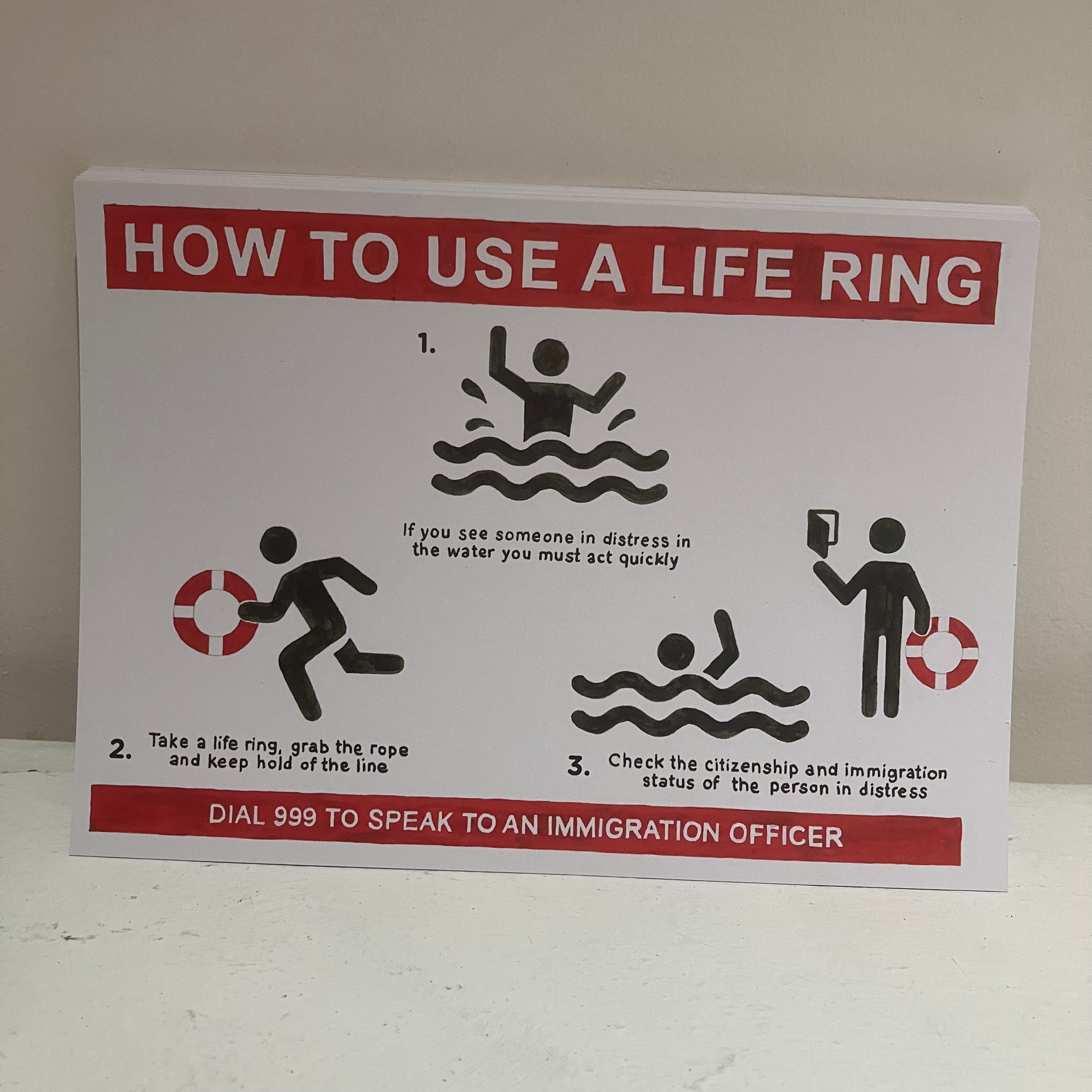 Life Rings Instruction Postcard - How to Use a Life Ring Save Our Souls – The Cartoon Museum