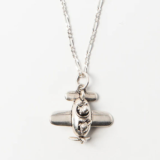 Necklace - LTC-WG-GRO-PLAN-SET Gromit in a Plane (sterling silver)