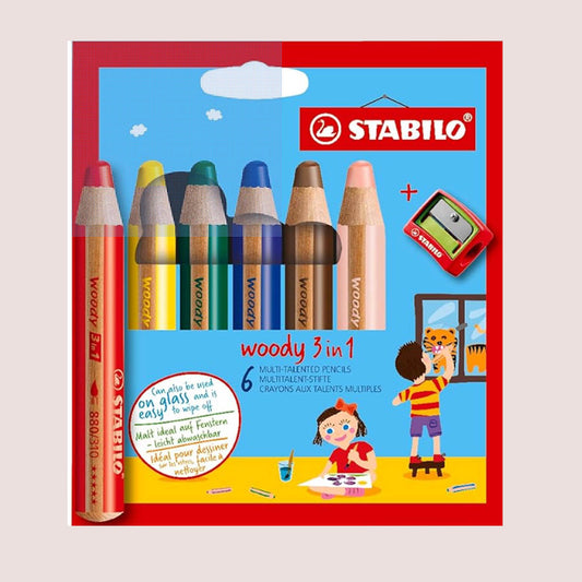 Art materials - Stabilo Woody 3 in 1 multi talented pencils with sharpener
