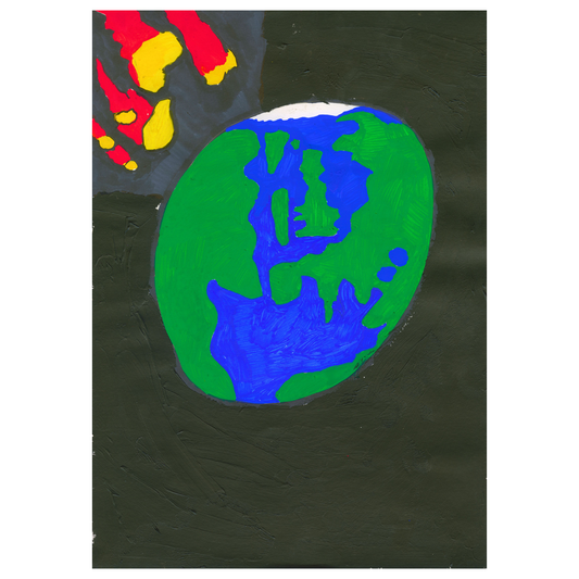 Print - Evan Bond Print 3 Planet Earth with Meteors