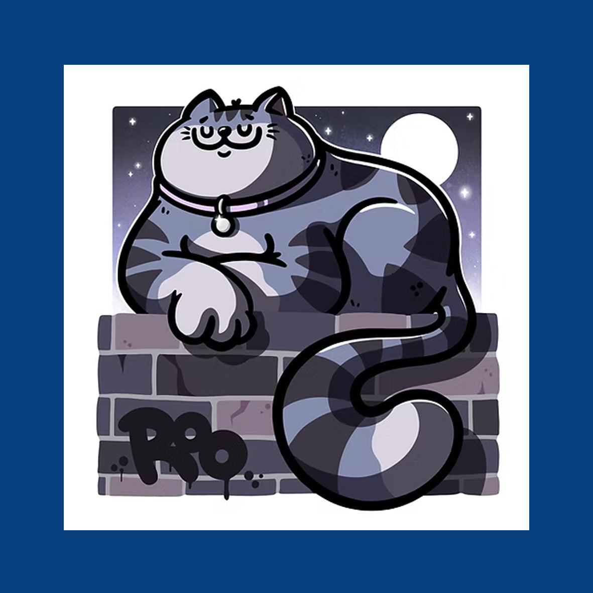 Print - Urban Art Murals Art by Roo Night Kitty