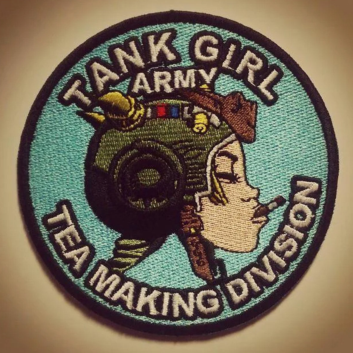 Sew on Patch - Tank Girl Army Tea Making Division Blue – The Cartoon Museum
