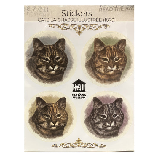Stickers - SK-CLA635 Cats La Chasse Illustree