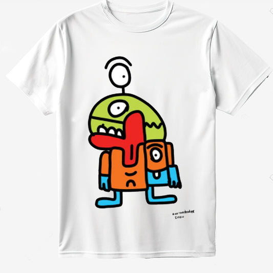 T - Shirt - ALEXTD003 Alex the Doodler Green Face Character