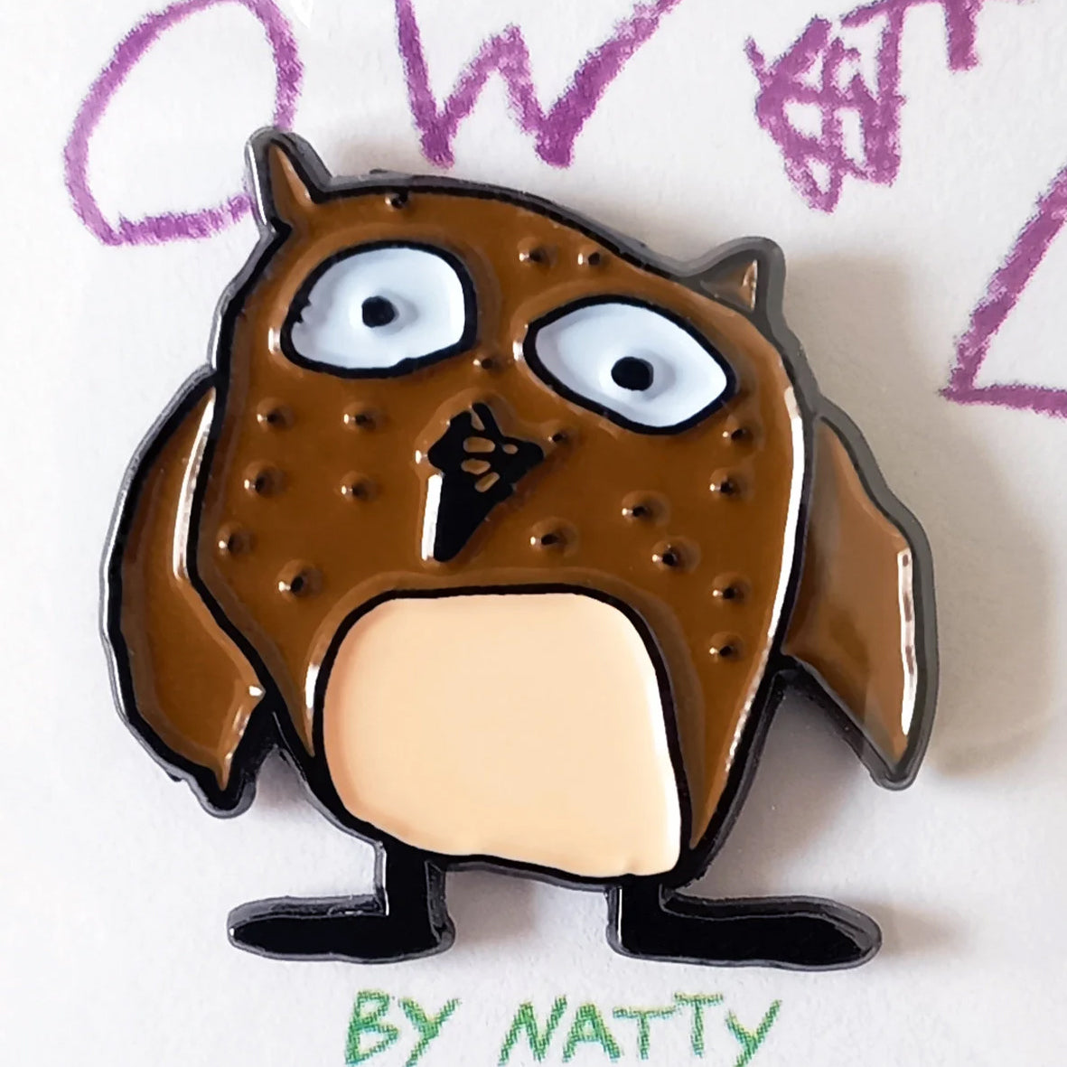 Badge - Owl pin by Natty Peterkin