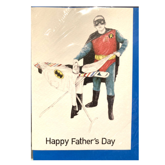 Card - AB0177 QG Happy Father's Day Robin Ironing