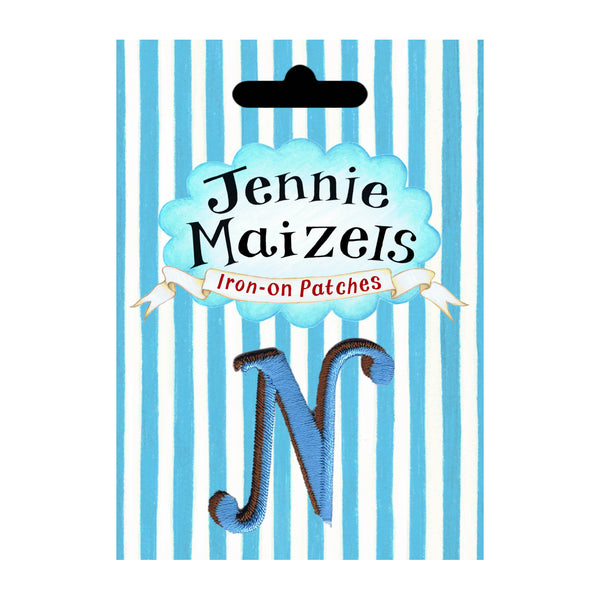Art materials - Jenny Maizels Iron-on Patches Letter N Blue