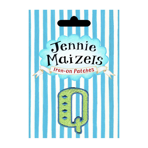 Art materials - Jenny Maizels Iron-on Patches Letter Q Green