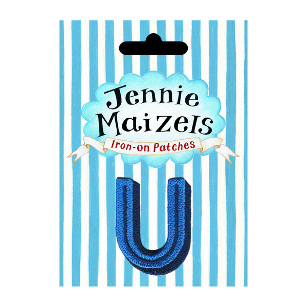 Art materials - Jenny Maizels Iron-on Patches Letter U Blue
