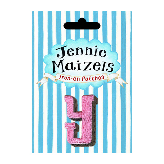 Art materials - Jenny Maizels Iron-on Patches Letter Y Pink