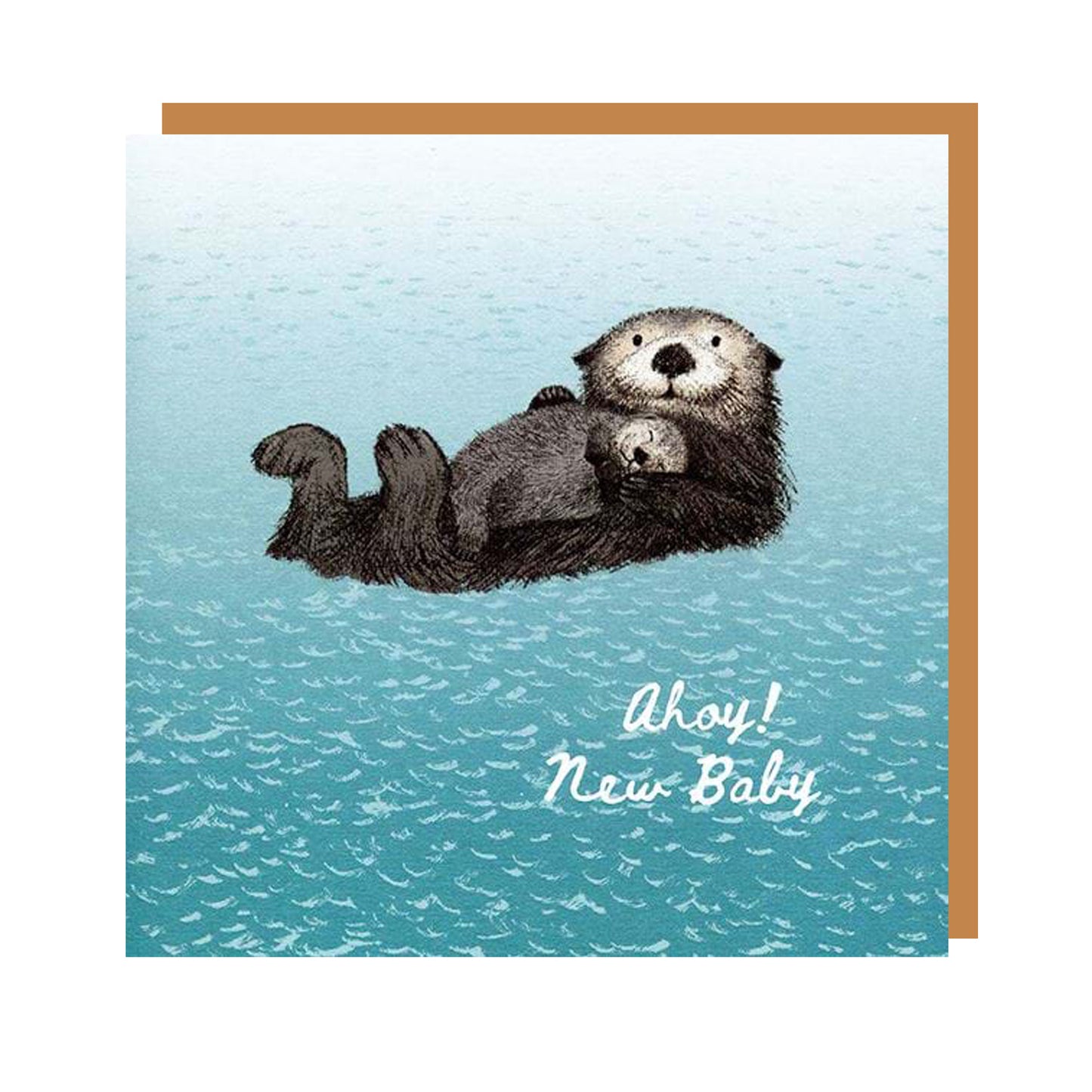 Card - F999 Sea Otter and Pup Ahoy New Baby
