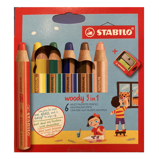 Art materials - Stabilo Woody 3 in 1 multi talented pencils with sharpener