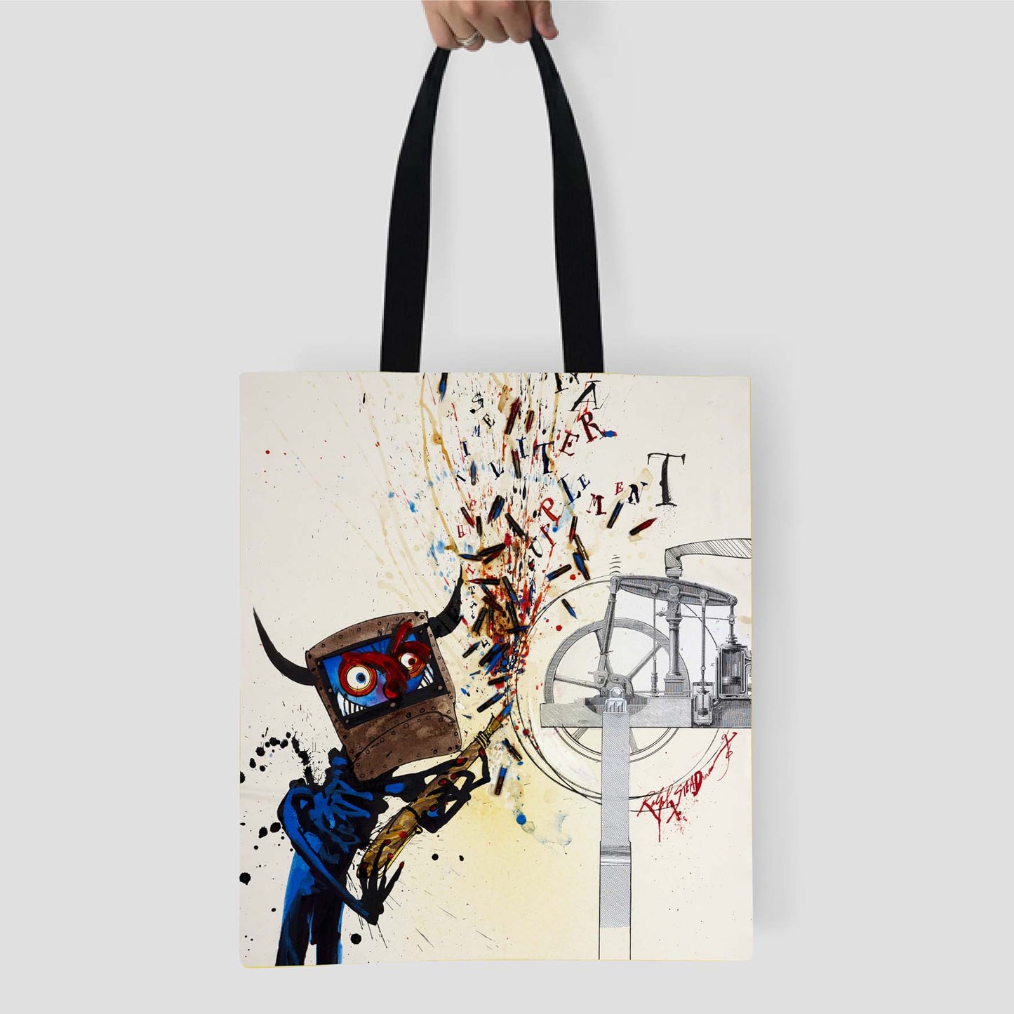 Tote bag - Ralph Steadman Monster with pens